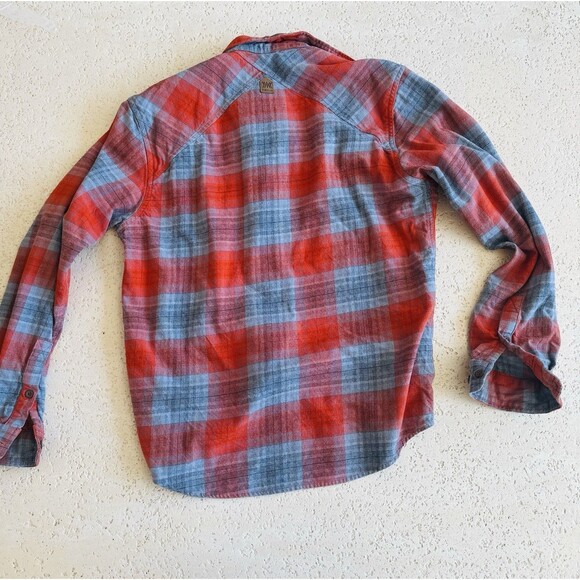 Dakota Grizzly Flannel Shirt Mens Large Red Blue Plaid Heavyweight Button Up - Picture 5 of 8